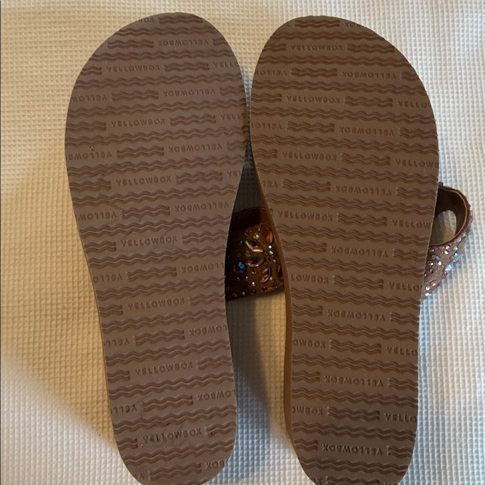 Yellow Box Edily Sandals Brown Embellished Women's Sandals Size 7.5 - Picture 10 of 13